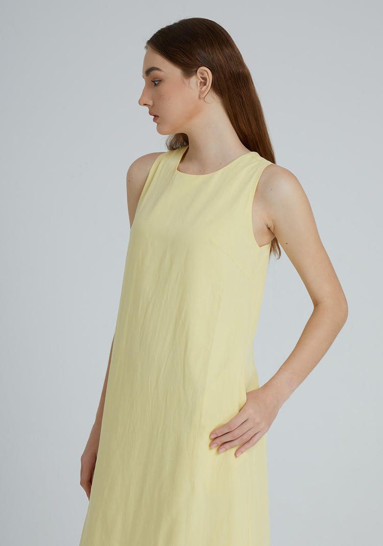 Odette Tencel™ Midi Dress in Lemon