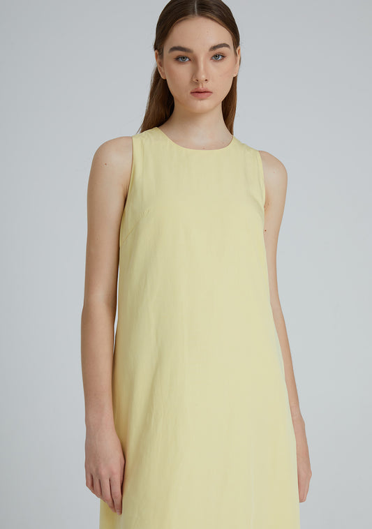 Odette Tencel™ Midi Dress in Lemon