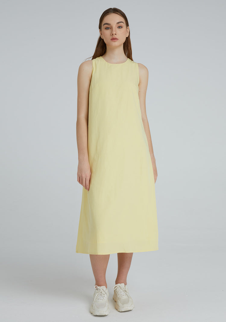 Odette Tencel™ Midi Dress in Lemon