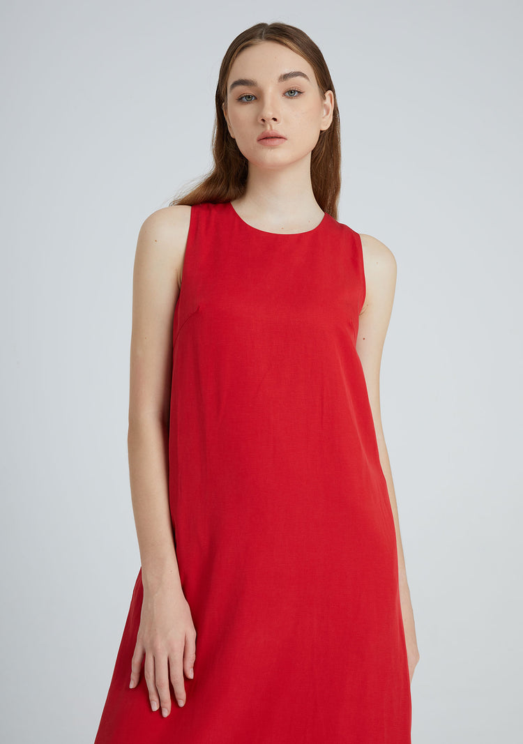 Odette Dress Short Salient Label half view red