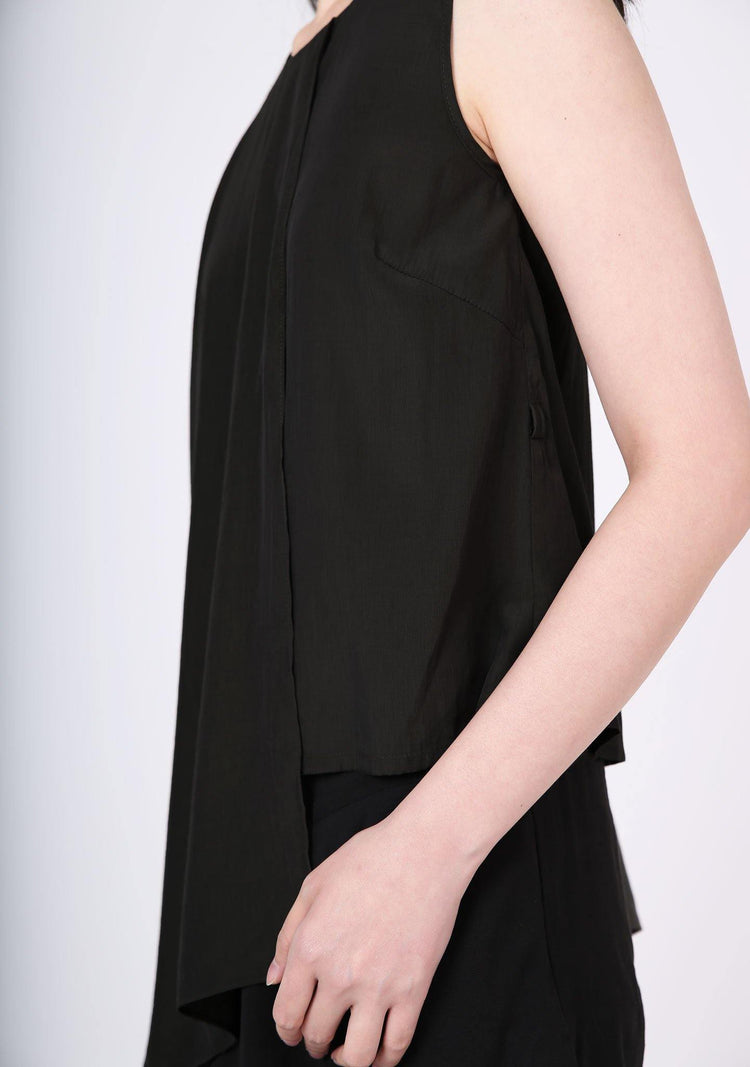 Raelyn Front Draped Panel Top - ANTHRACITE - SALIENT LABEL